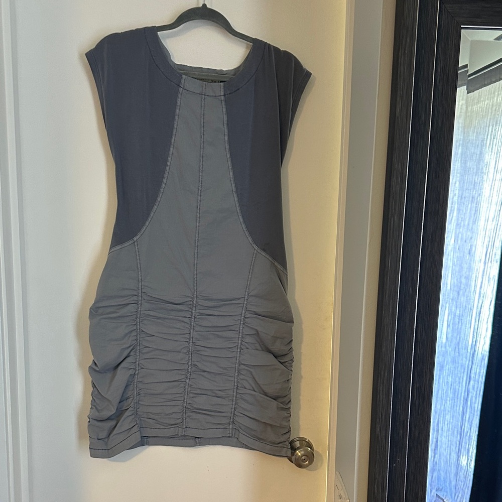 Wearables Ruched Light Blue/Chambray mini dress